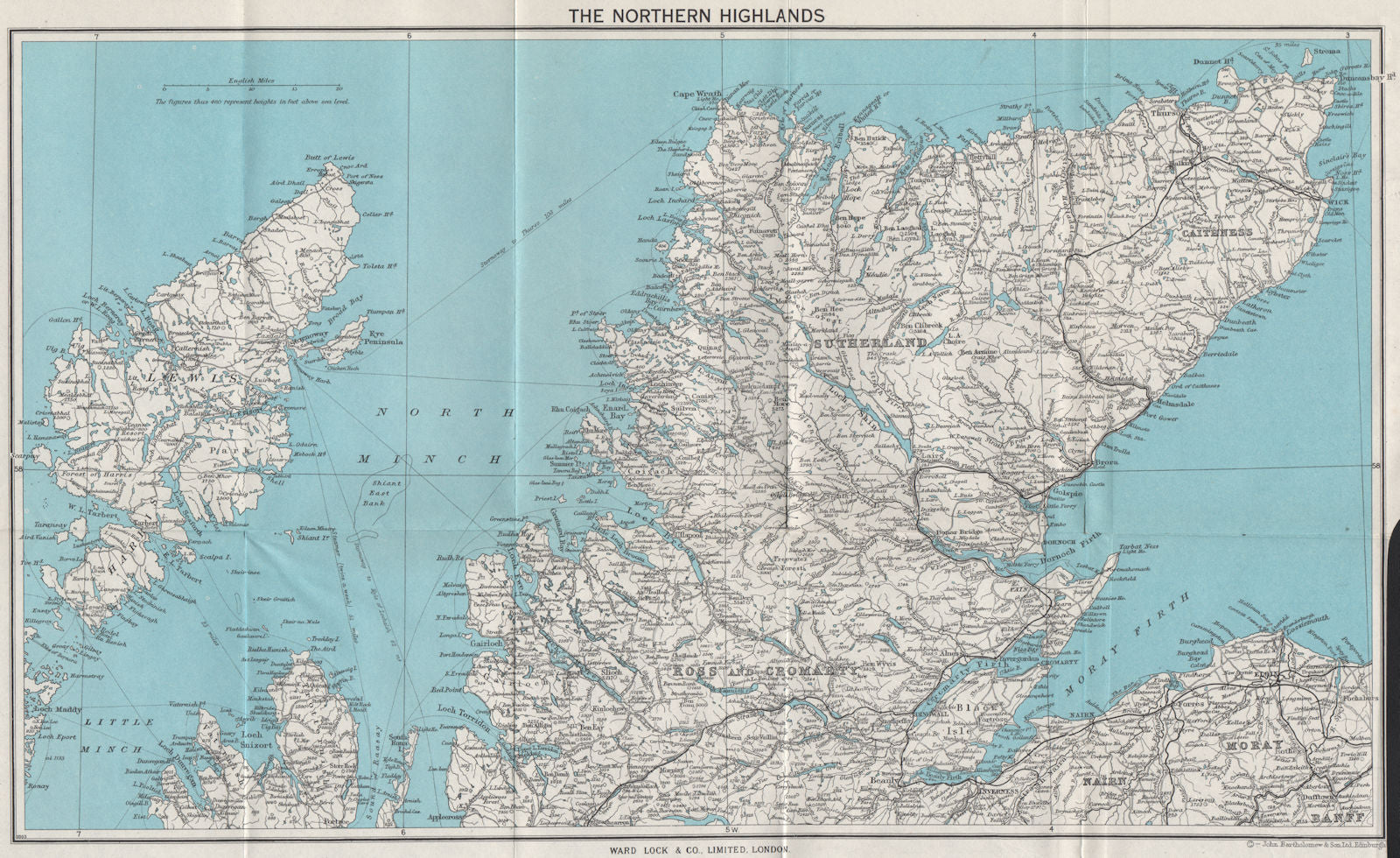 NORTHERN HIGHLANDS. Sutherland Ross & Cromarty Lewis Caithness Scotland 1963 map